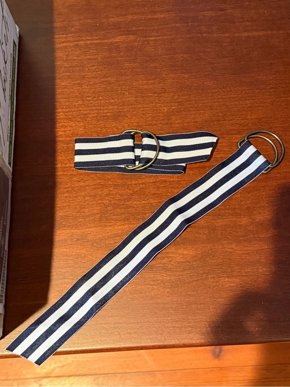 136 Nautical Napkin Rings - Navy and White Striped D-Ring